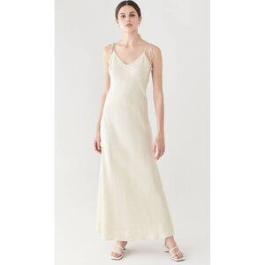 NWT DANNIJO Linen Tie Strap Dress Beige